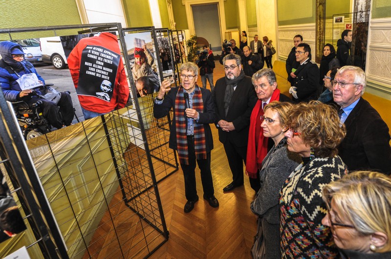 Salon d'honneur de l'H�tel de ville de Clermont-Ferrand - Anniversaire de l'attentat � Charlie Hebdo, exposition 